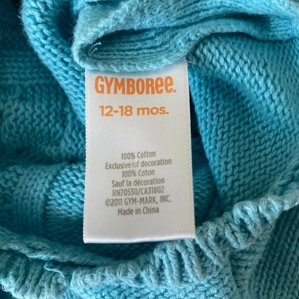 Gymboree Girl's SS Cable Knit Sweater Dress Embroidered Pull-over, 12-18 months